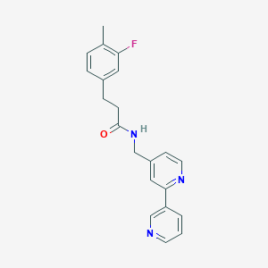 molecular formula C21H20FN3O B3016381 N-([2,3'-bipyridin]-4-ylmethyl)-3-(3-fluoro-4-methylphenyl)propanamide CAS No. 1903677-61-1