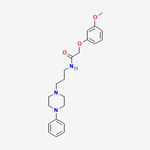 molecular formula C22H29N3O3 B3016386 2-(3-甲氧基苯氧基)-N-[3-(4-苯基哌嗪-1-基)丙基]乙酰胺 CAS No. 1049375-48-5