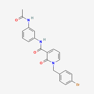 molecular formula C21H18BrN3O3 B3016387 N-(3-乙酰氨基苯基)-1-(4-溴苄基)-2-氧代-1,2-二氢吡啶-3-甲酰胺 CAS No. 922905-51-9