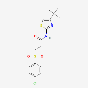 N-(4-(tert-butyl)thiazol-2-yl)-3-((4-chlorophenyl)sulfonyl)propanamide