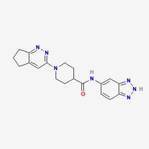 molecular formula C19H21N7O B3016390 N-(1H-1,2,3-benzotriazol-5-yl)-1-{5H,6H,7H-cyclopenta[c]pyridazin-3-yl}piperidine-4-carboxamide CAS No. 2097901-00-1