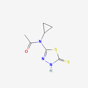 molecular formula C7H9N3OS2 B3016392 N-cyclopropyl-N-(5-mercapto-1,3,4-thiadiazol-2-yl)acetamide CAS No. 929975-23-5