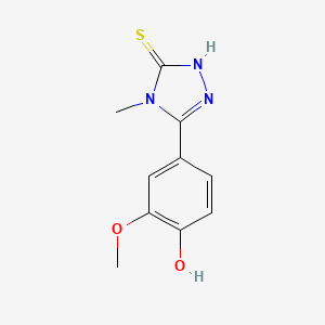 molecular formula C10H11N3O2S B3016398 5-(4-Hydroxy-3-methoxyphenyl)-4-methyl-2,4-dihydro-3H-1,2,4-triazole-3-thione CAS No. 1797096-15-1