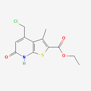 molecular formula C12H12ClNO3S B3016401 4-(氯甲基)-3-甲基-6-氧代-6,7-二氢噻吩[2,3-b]吡啶-2-甲酸乙酯 CAS No. 923229-48-5