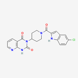 molecular formula C21H18ClN5O3 B3016403 3-(1-(5-氯-1H-吲哚-2-羰基)哌啶-4-基)吡啶并[2,3-d]嘧啶-2,4(1H,3H)-二酮 CAS No. 2034379-72-9