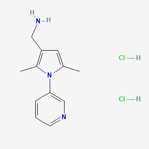 molecular formula C12H17Cl2N3 B3016406 [2,5-dimethyl-1-(pyridin-3-yl)-1H-pyrrol-3-yl]methanamine dihydrochloride CAS No. 2044872-02-6