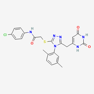 molecular formula C23H21ClN6O3S B3016419 N-(4-chlorophenyl)-2-[[4-(2,5-dimethylphenyl)-5-[(2,4-dioxo-1H-pyrimidin-6-yl)methyl]-1,2,4-triazol-3-yl]sulfanyl]acetamide CAS No. 852048-31-8