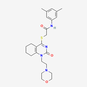 molecular formula C24H32N4O3S B3016421 N-(3,5-dimethylphenyl)-2-((1-(2-morpholinoethyl)-2-oxo-1,2,5,6,7,8-hexahydroquinazolin-4-yl)thio)acetamide CAS No. 898461-23-9