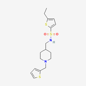 molecular formula C17H24N2O2S3 B3016422 5-ethyl-N-((1-(thiophen-2-ylmethyl)piperidin-4-yl)methyl)thiophene-2-sulfonamide CAS No. 953140-96-0