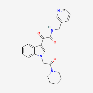 molecular formula C23H24N4O3 B3016427 2-氧代-2-[1-(2-氧代-2-哌啶-1-乙基)吲哚-3-基]-N-(吡啶-3-基甲基)乙酰胺 CAS No. 872861-32-0