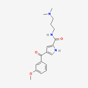 molecular formula C18H23N3O3 B3016436 N-[3-(二甲氨基)丙基]-4-(3-甲氧基苯甲酰)-1H-吡咯-2-甲酰胺 CAS No. 478078-78-3
