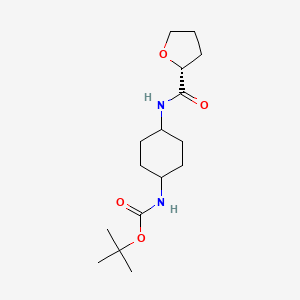molecular formula C16H28N2O4 B3016437 tert-Butyl (1R*,4R*)-4-[(R)-tetrahydrofuran-2-carbonylamino]cyclohexylcarbamate CAS No. 1286207-05-3