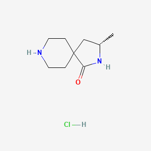molecular formula C9H17ClN2O B3016442 (3S)-3-甲基-2,8-二氮杂螺[4.5]癸烷-1-酮；盐酸盐 CAS No. 2580095-20-9