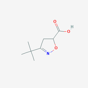 molecular formula C8H13NO3 B3016444 3-Tert-butyl-4,5-dihydro-1,2-oxazole-5-carboxylic acid CAS No. 1601085-89-5