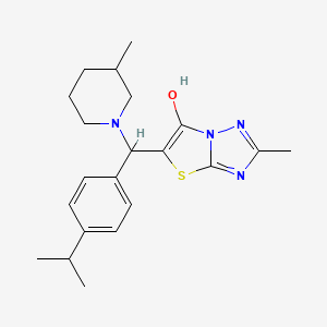molecular formula C21H28N4OS B3016451 5-((4-异丙基苯基)(3-甲基哌啶-1-基)甲基)-2-甲基噻唑并[3,2-b][1,2,4]三唑-6-醇 CAS No. 851809-99-9