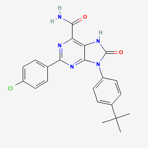 molecular formula C22H20ClN5O2 B3016453 9-(4-(tert-butyl)phenyl)-2-(4-chlorophenyl)-8-oxo-8,9-dihydro-7H-purine-6-carboxamide CAS No. 898421-90-4