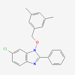 molecular formula C22H19ClN2O B3016454 6-chloro-1-[(3,5-dimethylbenzyl)oxy]-2-phenyl-1H-1,3-benzimidazole CAS No. 338978-72-6