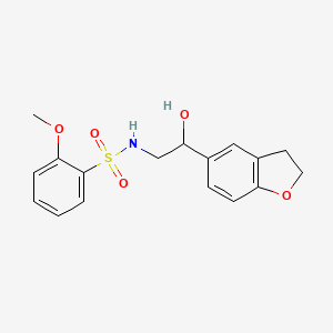 molecular formula C17H19NO5S B3016460 N-(2-(2,3-dihydrobenzofuran-5-yl)-2-hydroxyethyl)-2-methoxybenzenesulfonamide CAS No. 1421528-19-9