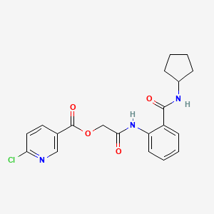 molecular formula C20H20ClN3O4 B3016465 [2-[2-(Cyclopentylcarbamoyl)anilino]-2-oxoethyl] 6-chloropyridine-3-carboxylate CAS No. 926139-07-3