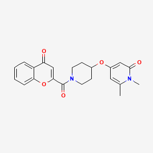 molecular formula C22H22N2O5 B3016467 1,6-dimethyl-4-((1-(4-oxo-4H-chromene-2-carbonyl)piperidin-4-yl)oxy)pyridin-2(1H)-one CAS No. 2034313-69-2