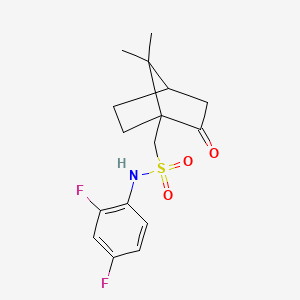 molecular formula C16H19F2NO3S B3016470 N-(2,4-二氟苯基)(7,7-二甲基-2-氧代双环[2.2.1]庚-1-基)甲磺酰胺 CAS No. 1022105-84-5