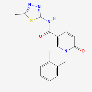 molecular formula C17H16N4O2S B3016474 N-(5-甲基-1,3,4-噻二唑-2-基)-1-(2-甲基苄基)-6-氧代-1,6-二氢吡啶-3-甲酰胺 CAS No. 900009-63-4