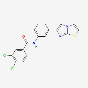 molecular formula C18H11Cl2N3OS B3016483 3,4-dichloro-N-(3-(imidazo[2,1-b]thiazol-6-yl)phenyl)benzamide CAS No. 893968-06-4