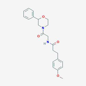 3-(4-methoxyphenyl)-N-(2-oxo-2-(2-phenylmorpholino)ethyl)propanamide