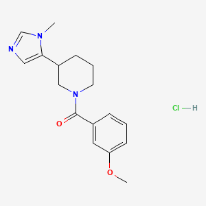 molecular formula C17H22ClN3O2 B3016486 (3-Methoxyphenyl)-[3-(3-methylimidazol-4-yl)piperidin-1-yl]methanone;hydrochloride CAS No. 2320575-42-4