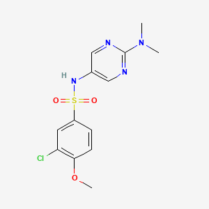 molecular formula C13H15ClN4O3S B3016492 3-氯-N-(2-(二甲氨基)嘧啶-5-基)-4-甲氧基苯磺酰胺 CAS No. 1396874-05-7