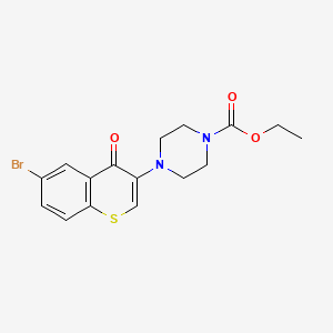 molecular formula C16H17BrN2O3S B3016495 1-羧酸乙酯-4-(6-溴-4-氧代噻吨-3-基)哌嗪 CAS No. 897619-81-7