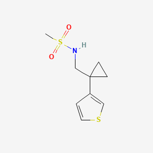 molecular formula C9H13NO2S2 B3016496 N-[(1-Thiophen-3-ylcyclopropyl)methyl]methanesulfonamide CAS No. 2415509-13-4