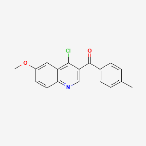 molecular formula C18H14ClNO2 B3016508 (4-Chloro-6-methoxyquinolin-3-yl)(4-methylphenyl)methanone CAS No. 1351792-84-1