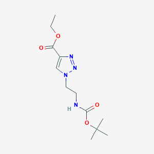 molecular formula C12H20N4O4 B3016513 1-(2-((叔丁氧羰基)氨基)乙基)-1H-1,2,3-三唑-4-羧酸乙酯 CAS No. 2109175-40-6