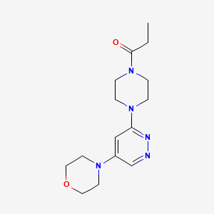 molecular formula C15H23N5O2 B3016516 1-(4-(5-吗啉并吡哒嗪-3-基)哌嗪-1-基)丙انون CAS No. 1448058-40-9
