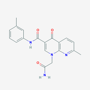 molecular formula C19H18N4O3 B3016520 1-(2-氨基-2-氧代乙基)-7-甲基-4-氧代-N-(间甲苯基)-1,4-二氢-1,8-萘啶-3-甲酰胺 CAS No. 1251569-36-4