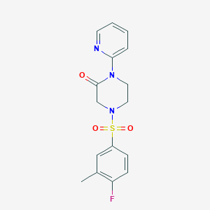 molecular formula C16H16FN3O3S B3016524 4-((4-氟-3-甲基苯基)磺酰基)-1-(吡啶-2-基)哌嗪-2-酮 CAS No. 2310097-06-2