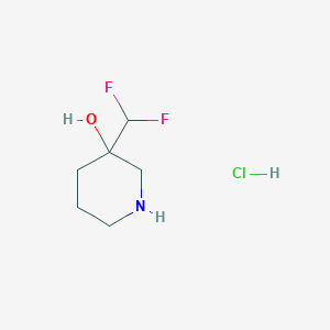 molecular formula C6H12ClF2NO B3016527 3-(Difluoromethyl)piperidin-3-ol hydrochloride CAS No. 1909325-03-6