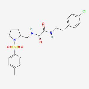 molecular formula C22H26ClN3O4S B3016531 N1-(4-chlorophenethyl)-N2-((1-tosylpyrrolidin-2-yl)methyl)oxalamide CAS No. 877817-16-8