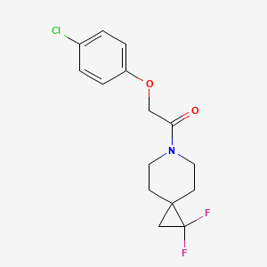 molecular formula C15H16ClF2NO2 B3016536 2-(4-氯苯氧基)-1-{1,1-二氟-6-氮杂螺[2.5]辛-6-基}乙烷-1-酮 CAS No. 2097891-19-3