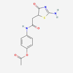 molecular formula C13H13N3O4S B3016537 4-(2-(2-Imino-4-oxothiazolidin-5-yl)acetamido)phenyl acetate CAS No. 302552-81-4