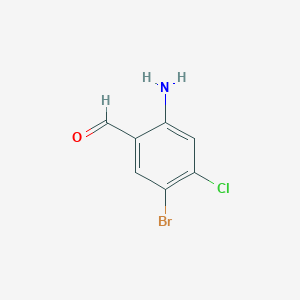 molecular formula C7H5BrClNO B3016539 2-Amino-5-bromo-4-chlorobenzaldehyde CAS No. 1036757-11-5
