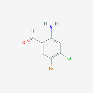 molecular formula C7H5BrClNO B3016539 2-氨基-5-溴-4-氯苯甲醛 CAS No. 1036757-11-5