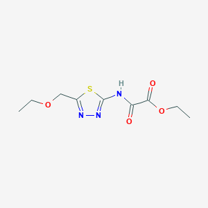 molecular formula C9H13N3O4S B3016540 {[5-(乙氧基甲基)-1,3,4-噻二唑-2-基]氨基}(氧代)乙酸乙酯 CAS No. 797781-90-9