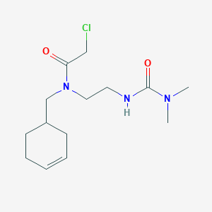 molecular formula C14H24ClN3O2 B3016546 2-Chloro-N-(cyclohex-3-en-1-ylmethyl)-N-[2-(dimethylcarbamoylamino)ethyl]acetamide CAS No. 2411235-82-8