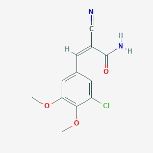 molecular formula C12H11ClN2O3 B3016550 (Z)-3-(3-chloro-4,5-dimethoxyphenyl)-2-cyanoprop-2-enamide CAS No. 444071-81-2