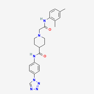 molecular formula C23H27N7O2 B3016551 N-(4-(1H-tetrazol-1-yl)phenyl)-1-(2-((2,4-dimethylphenyl)amino)-2-oxoethyl)piperidine-4-carboxamide CAS No. 1203307-25-8