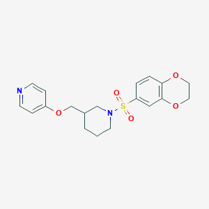 molecular formula C19H22N2O5S B3016555 4-[[1-(2,3-Dihydro-1,4-benzodioxin-6-ylsulfonyl)piperidin-3-yl]methoxy]pyridine CAS No. 2380067-62-7