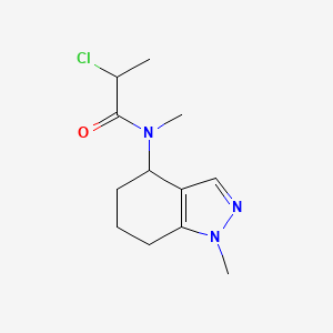 molecular formula C12H18ClN3O B3016557 2-Chloro-N-methyl-N-(1-methyl-4,5,6,7-tetrahydroindazol-4-yl)propanamide CAS No. 2411261-76-0