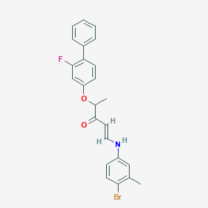 molecular formula C24H21BrFNO2 B3016558 (E)-1-(4-溴-3-甲基苯胺基)-4-(3-氟-4-苯基苯氧基)戊-1-烯-3-酮 CAS No. 477888-51-0